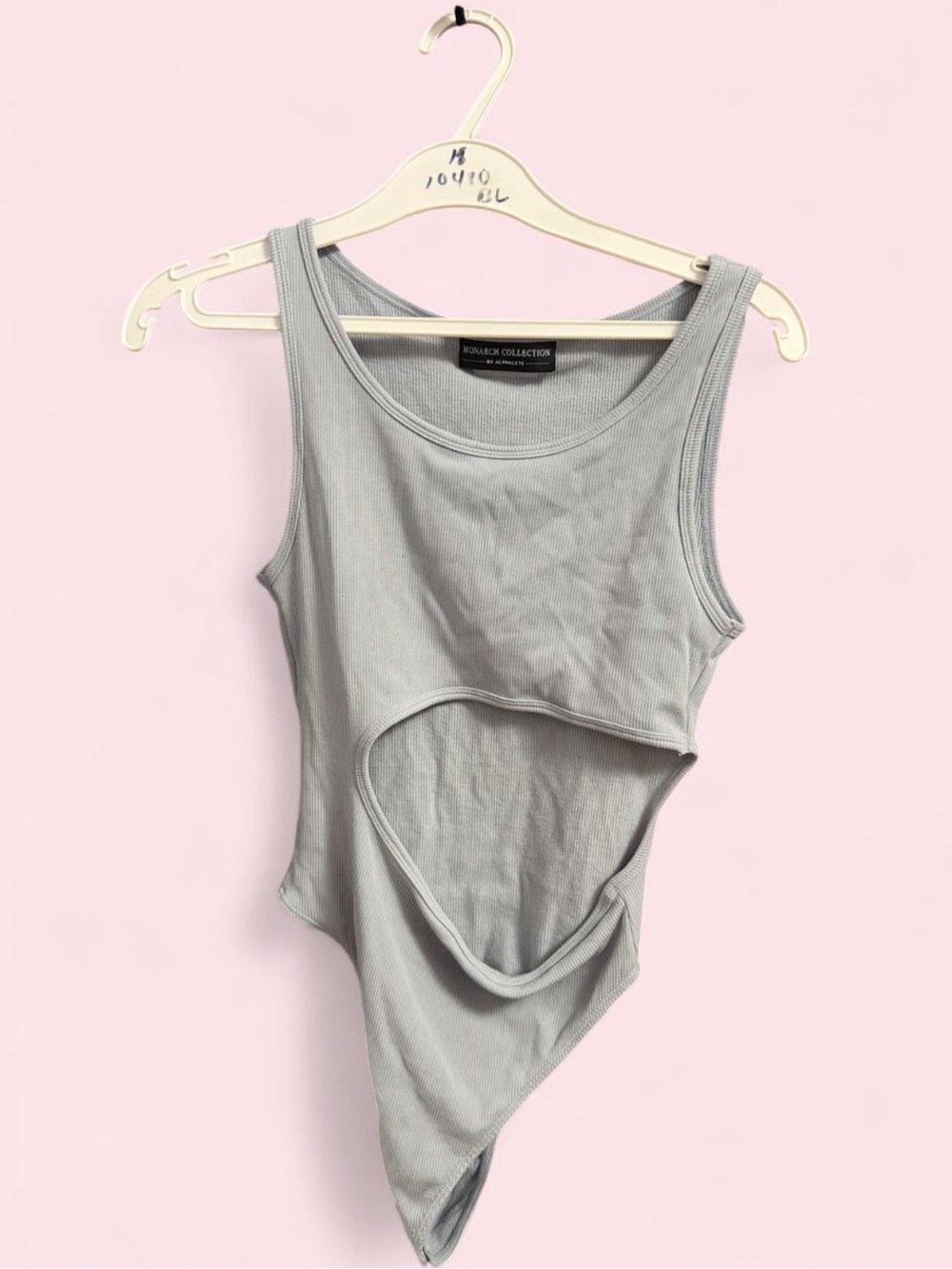 Alphalete blue/grey cutout bodysuit